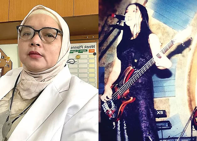 DULU DAN SEKARANG: Lusi Mersiana. Foto kanan, Lusi saat manggung bersama Kubik.
