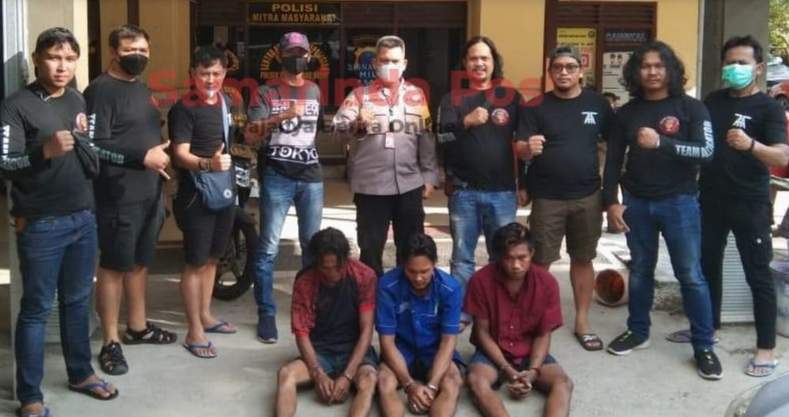 Tiga pelaku diamankan.