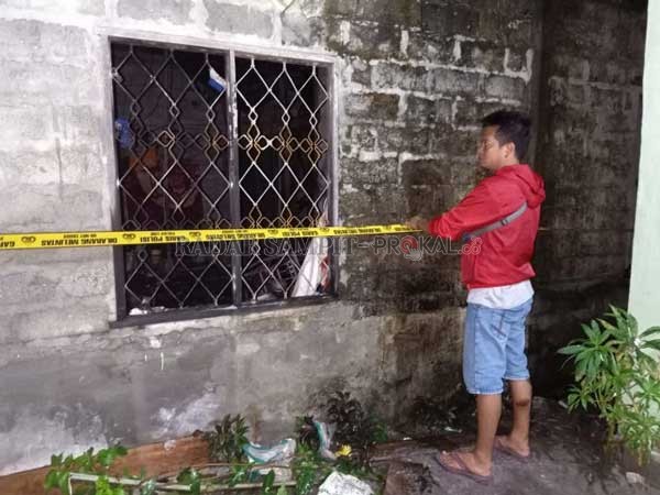 MENCEKAM: Lokasi penggerebekan berdarah pelaku pencurian di Jalan lintas Mareh Aruk Dusun Mareh Desa Lawang Kajang Kecamatan Timpah Kabupaten Kapuas, kemarin. INSERT : Anggota polisi yang terkena serangan sajam pelaku, saat mendapat perawatan medis.( SATR