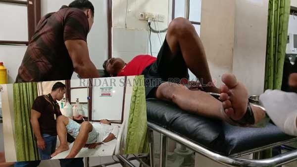 DIAMANKAN : Dua pelaku pembobol rumah saat dirawat di rumah sakit Bhayangkara, setelah kedua kakinya ditembak polisi saat penangkapan, Kamis (12/3).(DODI RADAR PALANGKA)