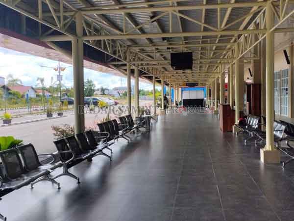 Suasana di Bandara H Asan Sampit setelah penerbangan hanya melayani kargo tidak melayani penumpang.(RADAR SAMPIT)