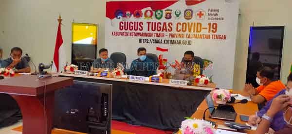 RAKOR: Rapat koordinasi upaya pencegahan Covid-19 yang berlangsung beberapa waktu lalu.(YUNI/RADAR SAMPIT)