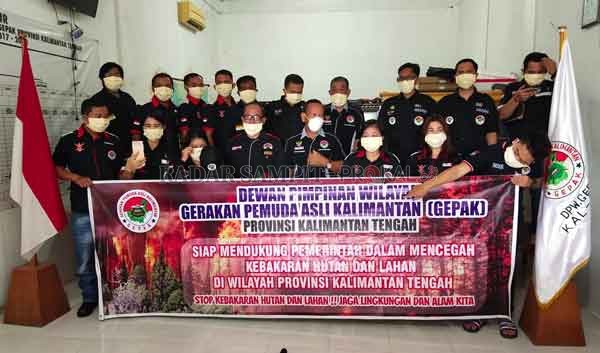 DUKUNG KEPOLISIAN : Pengurus Dewan Pimpinan Wilayah (DPW) Gerakan Pemuda Asli Kalimantan (Gepak) Provinsi Kalteng dukung langkah-langkah Polda Kalteng.(IST/RADAR PALANGKA)