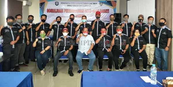 WORKSHOP: Kegiatan sosialisasi pembangunan sirkuit road race Sahati yang digelar oleh Dispora Kotim, Sabtu (19/9).(YUNI/RADAR SAMPIT)