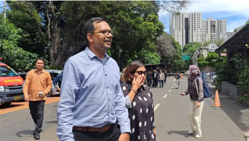 Direktur Lokataru, Haris Azhar di Polda Metro Jaya.