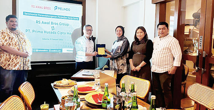 RS Awal Bros Group dan PT Prima Husada Cipta Medan telah menandatangani kerja sama dalam rangka meningkatkan layanan kesehatan untuk karyawan PT Pelindo (Persero) Regional I di Jakarta, Jumat  (12/1).