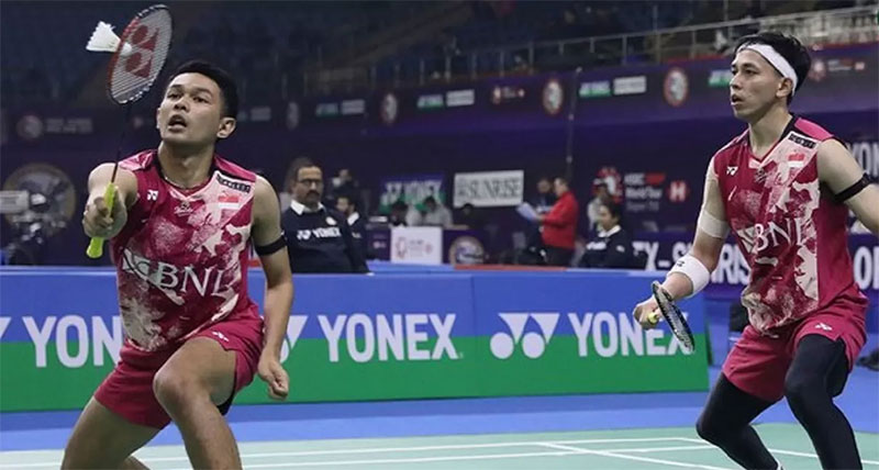 Fajar Alfian/Muhammad Rian Ardianto mengalahkan pasangan Denmark Rasmus Kjaer/Frederik Sogaard pada babak 16 besar India Open 2024, Kamis (18/1/2024) malam WIB.