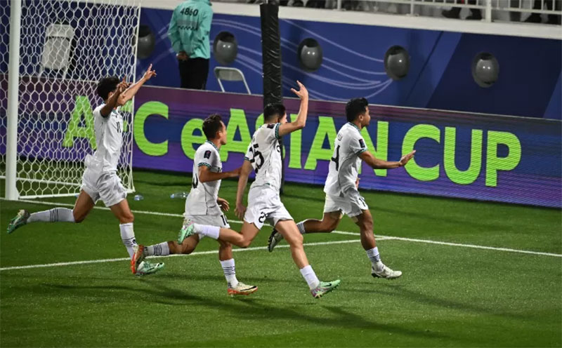 Pemain Indonesia merayakan gol saat mengalahkan Vietnam 1-0 pada laga kedua penyisihan Grup D Piala Asia 2023.