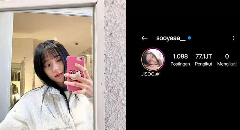 Jisoo BLACKPINK berhasil mencapai 77 juga pengikut instagram @sooyaaa__
