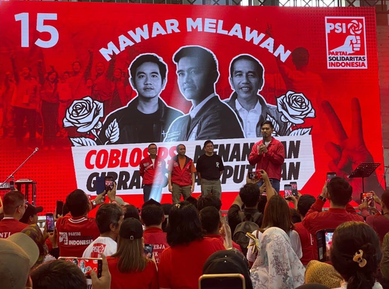Ketua Umum DPP PSI Kaesang Pangarep saat kampanye di Kota Pekanbaru, Kamis (25/1/2024).
