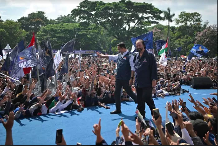 Kampanye akbar calon presiden nomor urut 1 Anies Baswedan lebih meriah dari sebelumnya. Pasalnya, kampanye ini akhirnya turut diikuti mantan Wakil Presiden RI Jusuf Kalla hingga Surya Paloh.