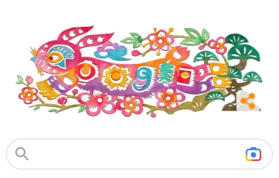 Google Doodle edisi Imlek dengam gambar dan animasi Kelinci.