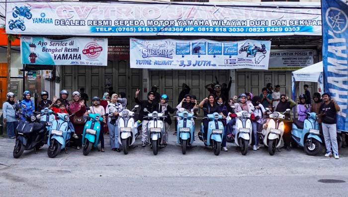 Main Dealer Yamaha PT Alfa Scorpii menggelar kegiatan Rolling City Classy Kota Duri, Ahad (28/1/2024).
