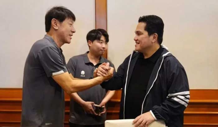 Shin Tae Yong dan Ketum PSSI, Erick Thohir/PSSI/aww.