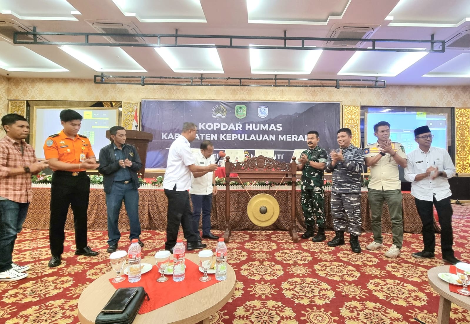 Peserta Kopdar Humas Sekabupaten Kepulauan Meranti. Kegiatan berlangsung di Ballroom Grand Meranti Hotel, Selatpanjang, Rabu (7/02/2024) pagi.