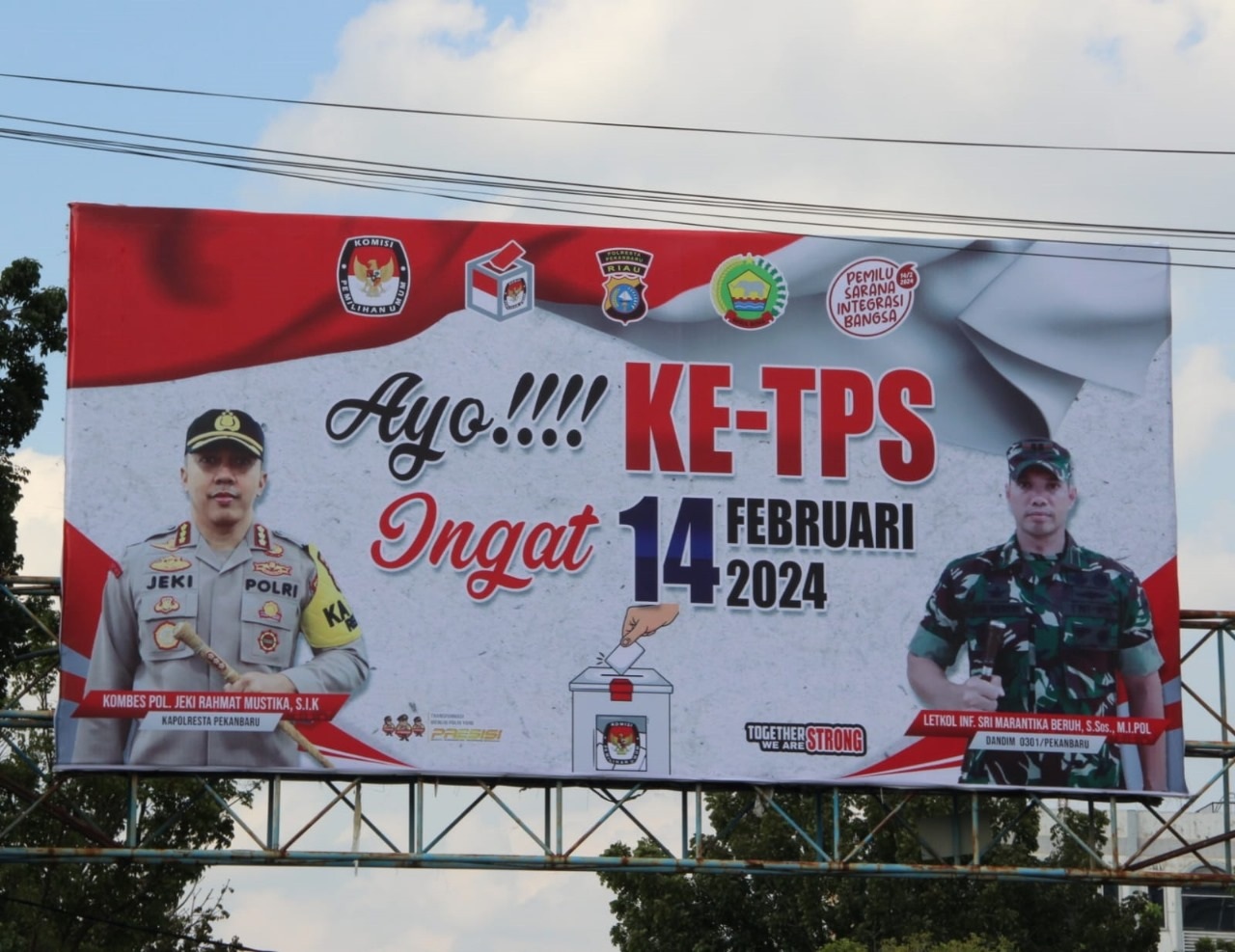 Salah satu spanduk ajakan untuk menuju ke TPS pada 14 Februari 2024 nanti.