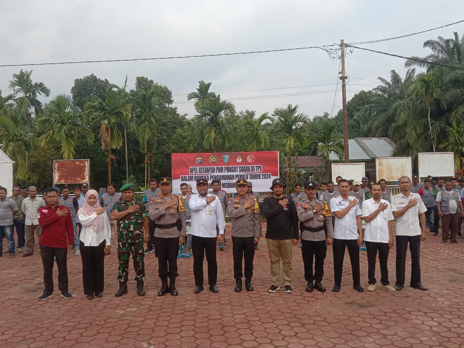 Apel kesiapan PAM TPS Polres Dumai Jajaran, Rabu (7/2/2024).