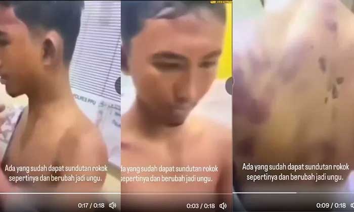 Gambar screenshot dari video terkait kondisi pelaku pembunuhan setelah sehari di dalam penjara. (X @reyhansagevti_ )