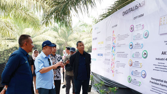 Asisten Deputi Pengembangan Agribisnis Perkebunan Kementerian Koordinator Bidang Perekonomian Mochammad Edy Yusuf saat berkunjung ke Kebun PTPN IV Regional 3 Sungai Pagar, Kabupaten Kampar, Riau.