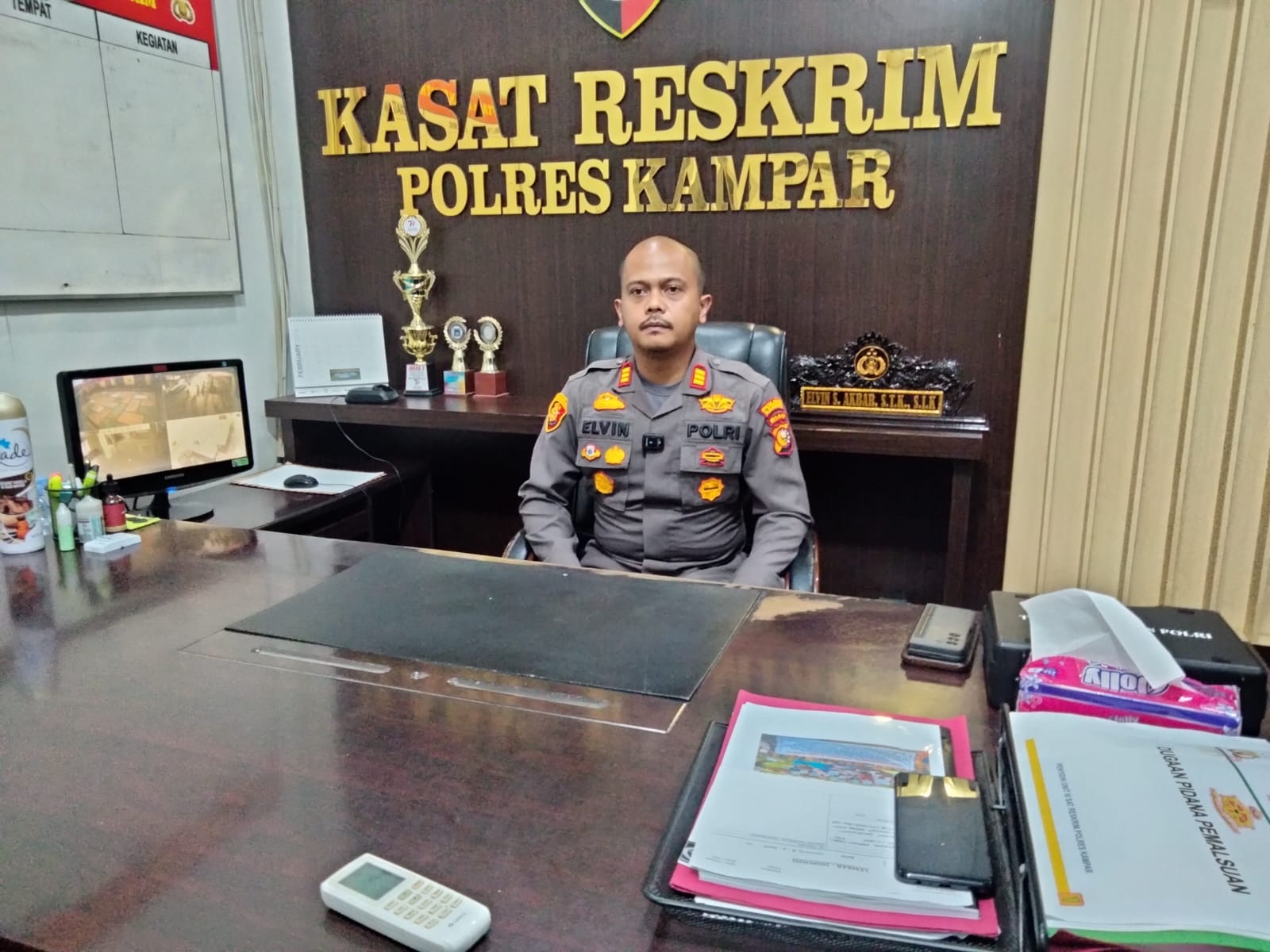 Kasat Reskrim Polres Kampar AKP Elvin Septian Akbar