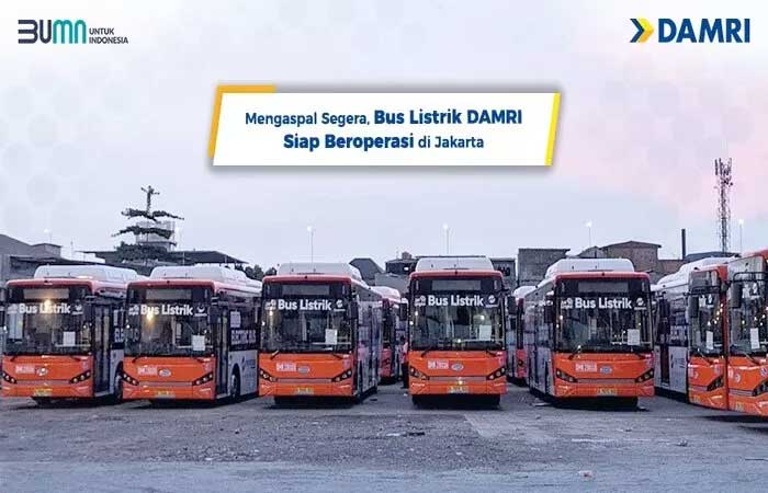 Bus listrik kerja sama antara Damri dan Transjakarta (damri.co.id)