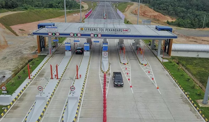 Gerbang Tol Pekanbaru di Muara Fajar, pintu masuk dan ke luar Tol Pekanbaru-Dumai di Pekanbaru, beberapa waktu lalu.