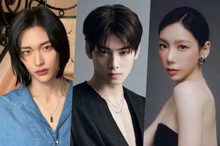 Idola K-Pop Wonbin RIIZE, Cha Eun Woo ASTRO, dan Taeyeon SNSD. Sumber foto: Soompi