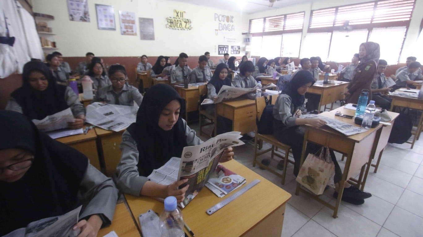 Suasana proses belajar mengajar tatap muka yang dilakukan di SMAN 5 Pekanbaru,Beberapa Waktu Lalu.