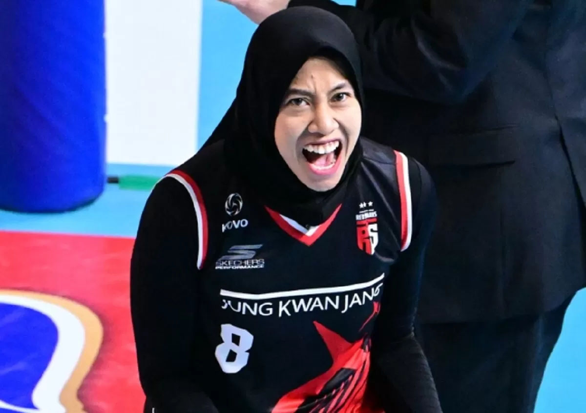 Potret Megawati Hangestri saat pertandingan Jung Kwan Jang Red Sparks di Liga Voli Korea Selatan.