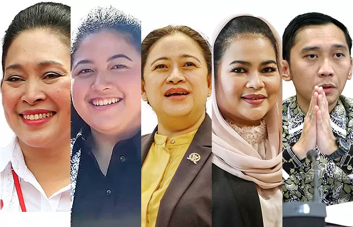 Titiek Soeharto-Diah Pikatan-Puan Maharani-Puti Guntur Soekarno-Edhie Baskoro Yudhoyono.
