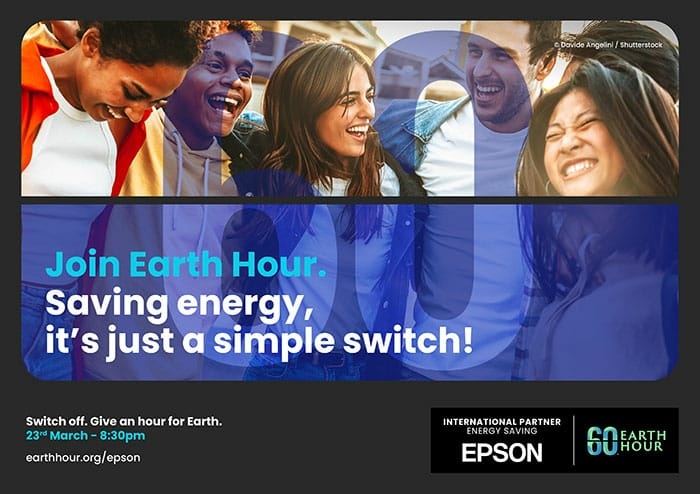 Epson telah dikukuhkan sebagai mitra korporat internasional pertama dalam Earth Hour atau dikenal dengan momen "lights off"