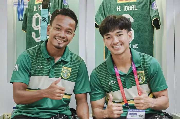 REKOR BARU: Muhammad Iqbal (kanan) catatkan rekor baru di Liga Indonesia dengan gol cepat 13 detik di laga kontra PSS Sleman.