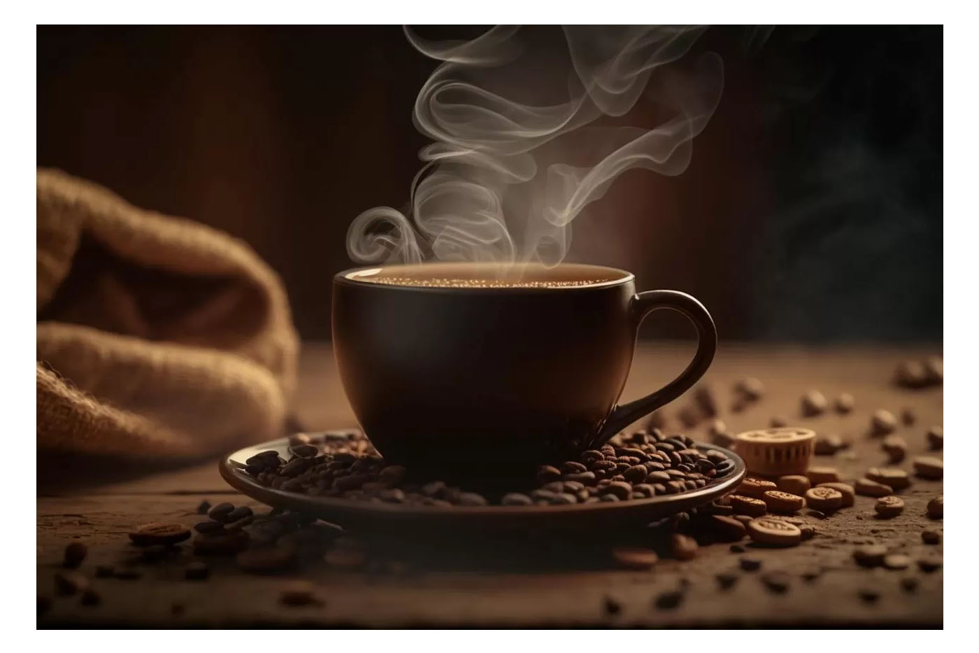 ilustrasi kafein pada secangkir kopi.