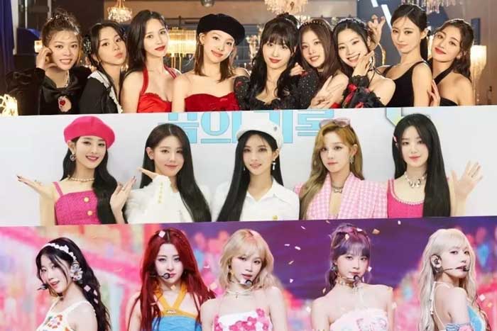 Girlgroup K-pop TWICE, (G)I-DLE, dan LE SSERAFIM.