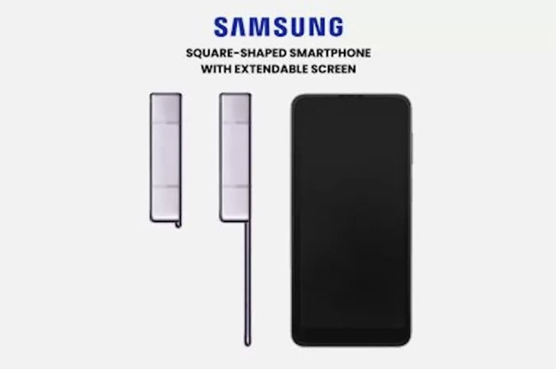 Paten Samsung terkait smartphone dengan desain persegi dan layar yang bisa diperpanjang.