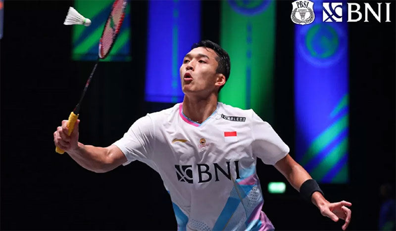 Jonatan Christie menjuara All England 2024 usai mengalahkan rekan senegaranya Anthony Ginting di final, Ahad (17/3/2024) malam WIB.