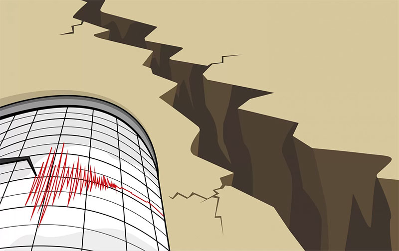 Ilustrasi gempa bumi.