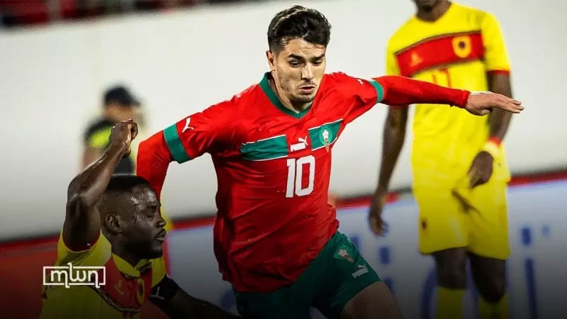 Brahim Diaz saat menjalani debut bersama Timnas Maroko kontra Angola dalam laga persahabatan.