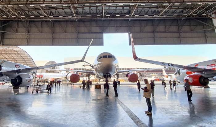 Suasana hanggar Batam Aero Technic (BAT), Kamis (21/3/2024) lalu.