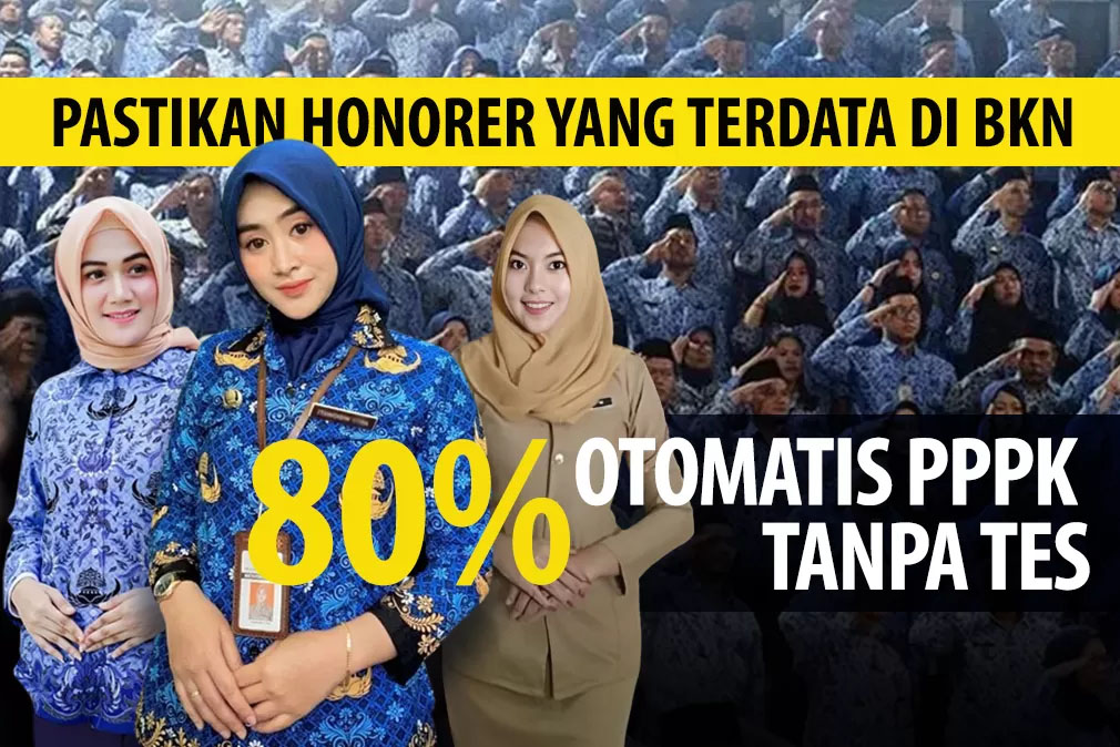 80 persen tenaga honorer yang sudah terdata di BKN dipastikan otomatis tanpa tes, kata Menteri Anas.