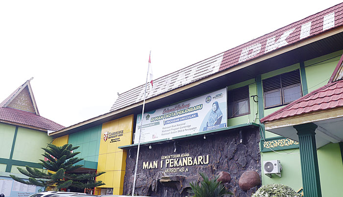 MAN 1 Pekanbaru, tempat 72 siswa mengenyam pendidikan, yang saat ini lulus jalur SNBP, Rabu (27/3/2024).