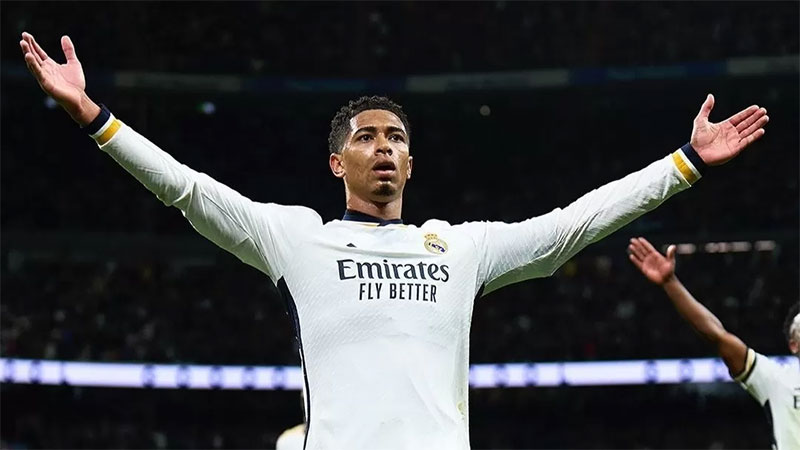 Selebrasi Jude Bellingham usai jeb gawang Girona dan tambah keunggulan Real Madrid