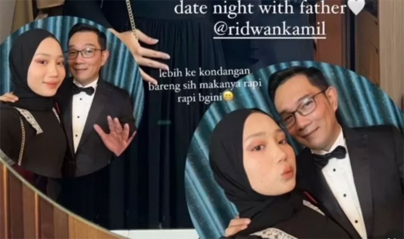 Momen kebersamaan Ridwan Kamil dengan putrinya, Camilia Laetitia Azzahra, yang mendapat banyak komentar.