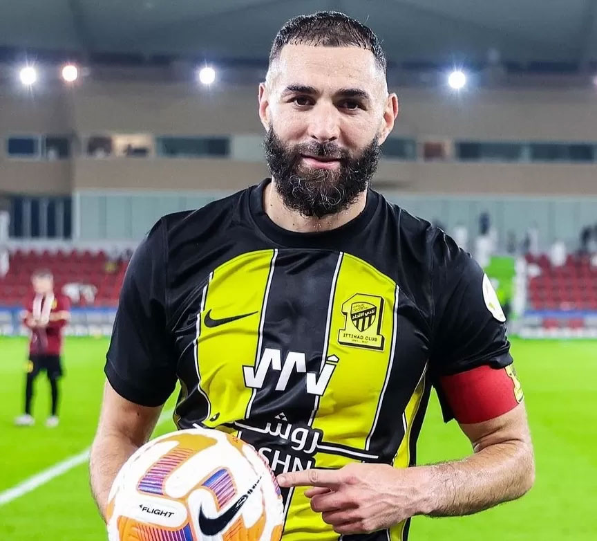 Penyerang Al Ittihad Karim Benzema.