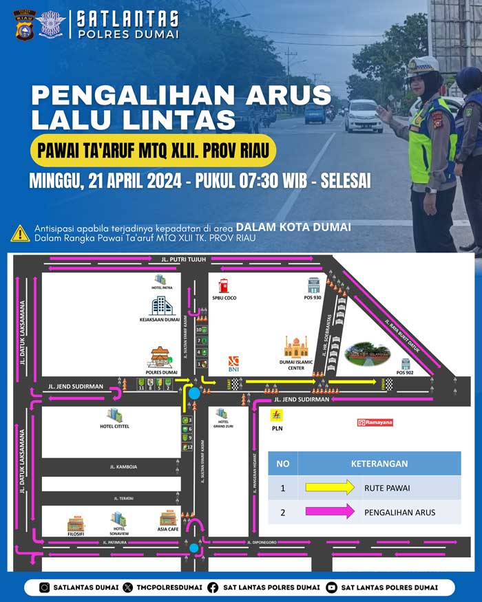 Rute perjalanan pawai ta