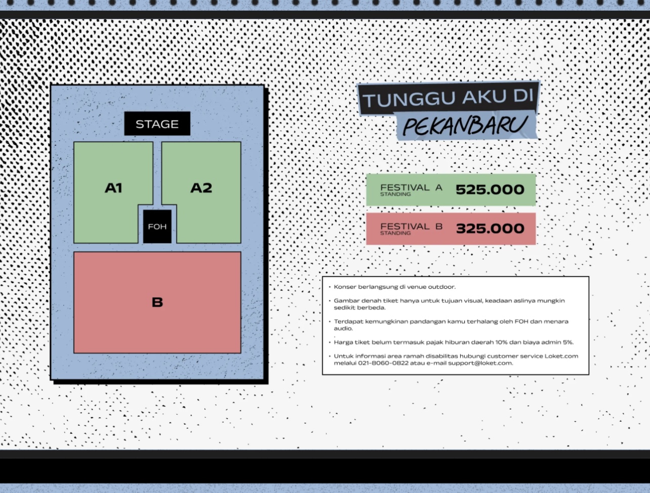 Tangkapan layar denah lokasi konser Sheila On 7 Tunggulah Aku di Pekanbaru, 31 Agustus mendatang.