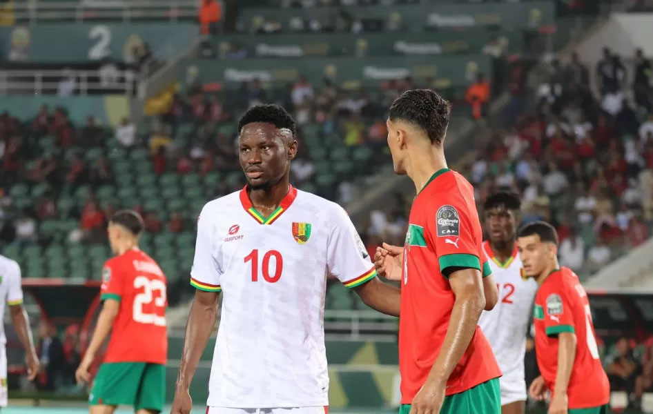 Timnas Guinea U-23 (putih) saat menghadapi Maroko di Piala Afrika U-23 tahun 2023 lalu.
