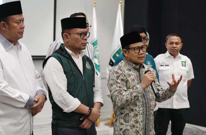 Ketua Umum DPP PKB Abdul Muhaimin Iskandar (Gus Muhaimin) menghadiri acara Taaruf Politik Calon Kepala Daerah di Jakarta, Rabu (1/5/2024).