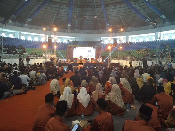 Kegiatan Baolek Godang masyarakat Kampar di Gelanggang Remaja, Jalan Sudirman Pekanbaru, berlangsung semarak, Kamis (9/5/2024).