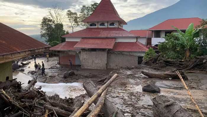 Salah satu lokasi terdampak banjir bandang di Sumbar.